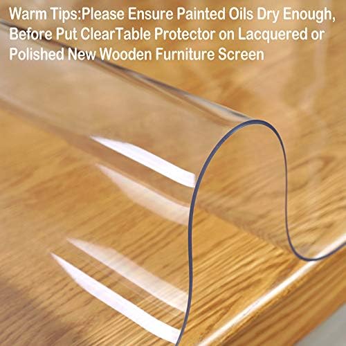 12x40 in Office Desk Blotter Mat Clear Plastic Table Protector Cover Pad PVC Transparent Topper Surface Pro ection Mat Pad Anti Scratch Table Mat Glass Dinner End Table Protector Waterproof Easy Clean - Image 6