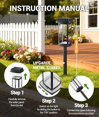 Solar Pathway Lights Outdoor, 8 Pack Garden Lights - Image 4