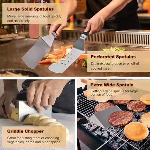 238pcs Premium Griddle Accessories Kit, Griddle Tools for Flat Top Grill with Enlarged Spatulas, Burger Press, Basting Cover, Flat Top Grill Accessories for Outdoor BBQ Teppanyaki - Image 4