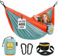 Wise Owl Outfitters Kids Hammock - Small Camping Hammock, Kids Camping Gear w/Tree Straps and Carabiners for Indoor/Outdoor Use, Kid Size Cloud Blue & Tangerine by WiseOwlOutfitters