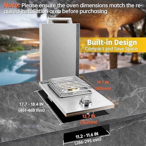 Built-in Single Side Burner for Outdoor Kitchen，Natural Gas & Propane - Image 2