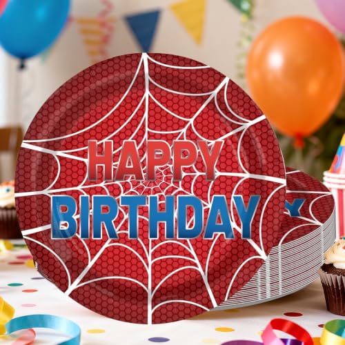 50Pcs Spider Theme Web Birthday Paper Plates 9 Inch - Image 5