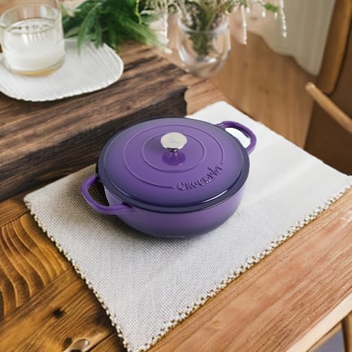 Crock-Pot Artisan Enameled Cast Iron Braiser W/Lid, 5 Quart, Lavender Purple - Image 5