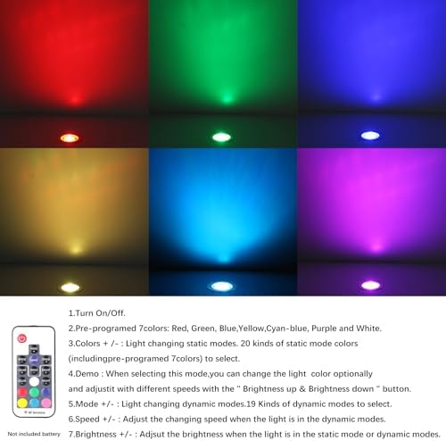 RNEHON LED Outdoor Deck Lights Kits with Protecting Shell, RGB Φ1.18in IP67 Waterproof Recessed Stair Step Landscape Lighting, 12V Low Voltage for Garden Yard Patio Floor Kitchen Decoration (20 Pack) - Image 5