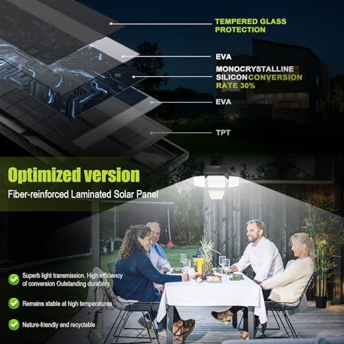 daphino 3000LM Solar Lights, Motion Sensor Outdoor Lights, 4-Head, 2 Pack - Image 5