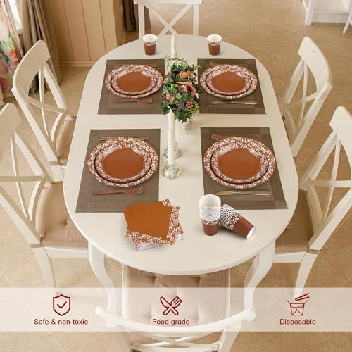 Kochorie 144 Pieces Cielito Lindo Party Decoration, Platos De Barro Mexicanos Fiesta Disposable Tableware Sets Plates Napkins Cups Forks Serves 24 for Cielito Lindo Baby Shower Mexican Party Supplies - Image 4