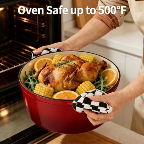 Enameled Cast Iron Dutch Oven pot 6.5 QT with Lid for Bread Baking - Image 5