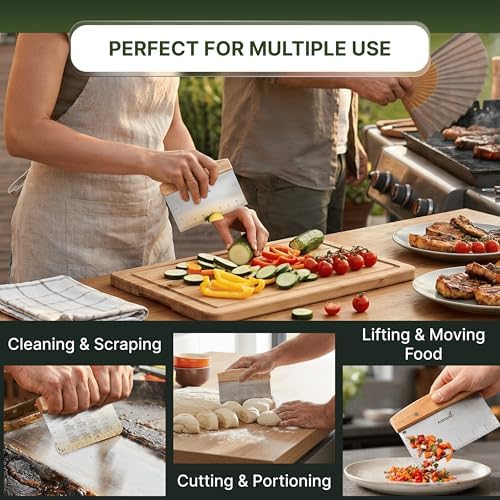Metal Spatula Set - Griddle Accessories kit - Grill Flat Spatula Pancake Flipper Hamburger Turner - Metal Utensil Great for BBQ Grill Flat Top - Cast Iron Griddle Accessories - Commercial Grade - Image 6