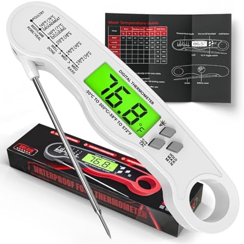 AWLKIM Meat Thermometer Digital, Instant Read Food Thermometer, White by AWKLIM