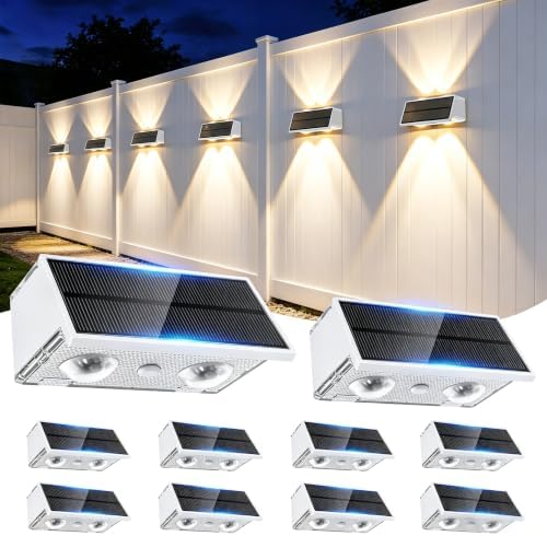 Solar Fence Lights Outdoor, 10 Pack Fence Solar Lights Waterproof by Unknown