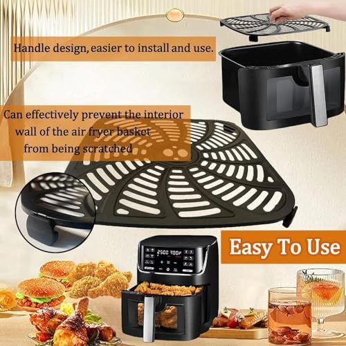 8QT Square Air Fryer Tray for Gourmia GAF824 Air Fryers, Upgraded Double Layer Nonstick Coating Air Fryer Grill Pan Crisper Plate Rack Grate Shelf for 8QT Gourmia Air Fryer, Dishwasher Safe - Image 5