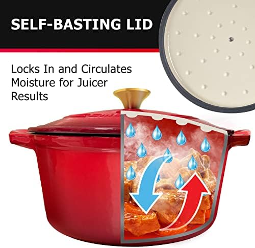 Mueller 6QT Enameled Cast Iron Dutch Oven with Lid, Heavy-Duty - Image 5
