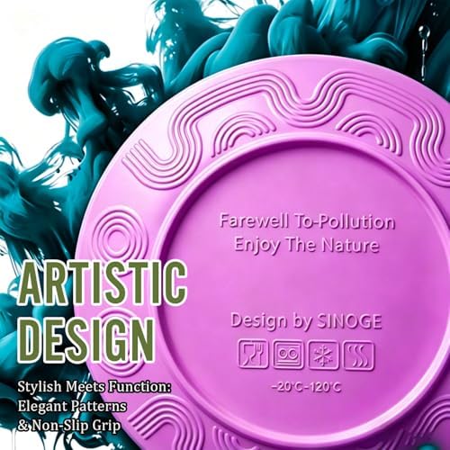 Wheat Straw Dinnerware Set 40 PCS | Service for 8 | Unbreakable Plates and Bowls Sets Plastic Reusable Dishes Sets Dinner Plates, Cereal Bowls, Water Cups Kitchen Set for Home RV- Pink - Image 3