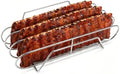 Rib Rack for Smoking –Rib Racks for Grilling and Smoking for 3 Full Racks of Ribs– Fits 18" Smoker, Weber, Kamado, Traeger – BBQ Grill Accessories for Men & Meat Lovers（15", Silver, 1 Pack） by Unknown