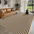 IOHOUZE 8x10 Striped Area Rug, Washable Indoor Outdoor, Tan Black by iOhouze