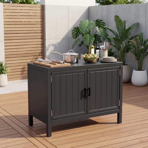 Domi Outdoor Kitchen Island, Aluminum Storage Cabinet with Protective Cover by domioutdoorliving