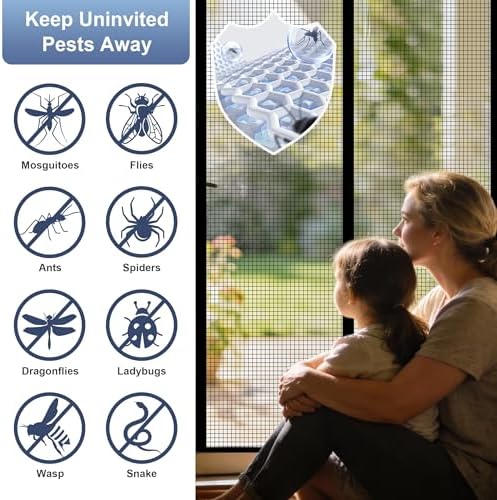 METAONLY Fiberglass Magnetic Screen Door Mesh, Works for Patio, Sliding Door, Keeps Bug Mosquito Out, Fresh Air Flow, Fits 36" x 80" Door - Curtain Size 38" x 82", Black - Image 5