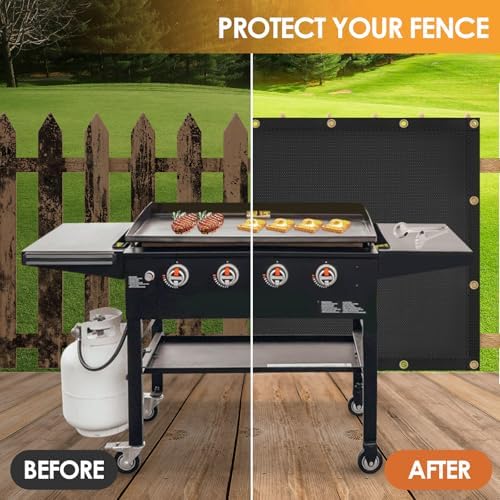 Fireproof Grill Heat Shield for Deck Railing/Wall, 3'x2', Black - Image 3