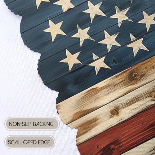USA Flag Tablecloth 54x54 Inch Square American Wood Grain Patriotic Table Cloth Decorations Table Cover for Party Picnic Kitchen Dinner Decor Outdoor - Image 4