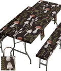 Picnic Table Cover with Bench Covers Waterproof Elastic Rectangle Furniture Fitted Table Cloth Tablecloth Glamping Camp Camper Camping Essentials Outdoor Road Trip Rv Car Travel Vacation Canping Gear by Wrakus