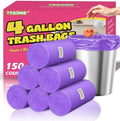 Small Trash Bags 4 Gallon, 0.86 Mil, Unscented, Purple, 150 Count by TFORING%C2%AE