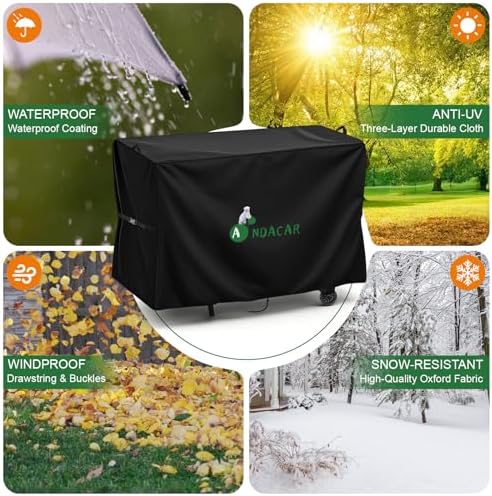 Charcoal Grill Cover for 456 SQ Pellet Grill 39x22x32in - Image 7