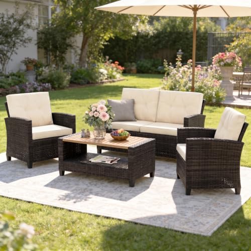 Wisteria Lane Patio Furniture Set, Wicker Outdoor Furniture for All Weather by WisteriaLane