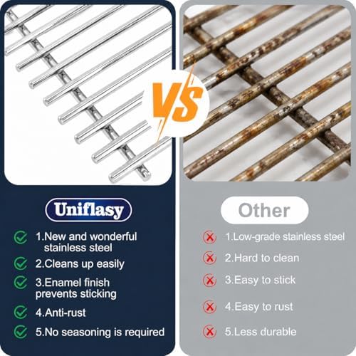 Grill Grates for Weber Spirit 300 & Spirit II GS4 300 Series, Stainless Steel Grates Replacement for Weber Spirit 310 E310 Grill Parts 7639 Spirit 700 Genesis Silver/Gold/Platinum B & C, 1000-3500 - Image 6