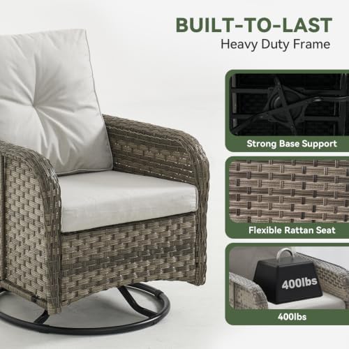 Aoxun 10-Piece Wicker Rattan Patio Furniture Set with 44" Fire Pit Table - Image 6