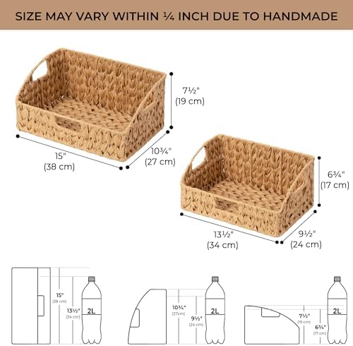 GRANNY SAYS Wicker Storage Basket, Trapezoid Woven Baskets for Storage - Image 2