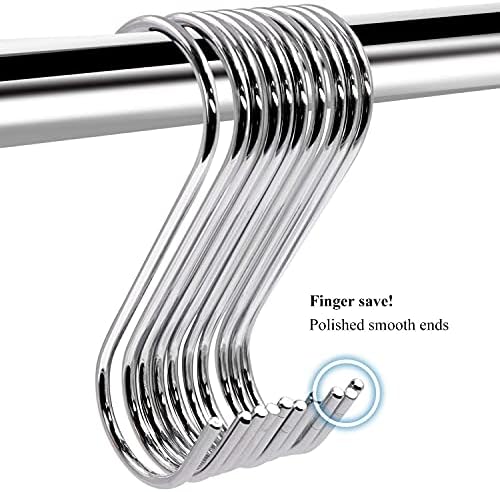 ESFUN 30 Pack 3.7 inch Metal S Hooks Steel S Hooks Plants Hanging Hangers for Kitchen Pans Pots Bags Purse Jeans Jewelry Towels - Image 7