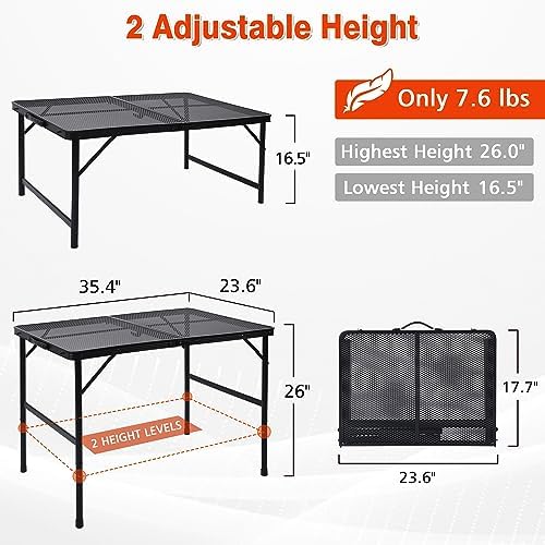 JOUYEK Folding Grill Table, 3x2 FT Portable Camping Table - Image 2