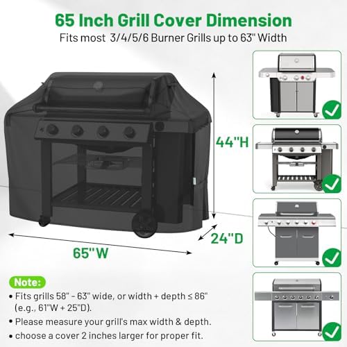Heavy Duty Grill Cover, All Weather Protection, 65 Inch - Image 2