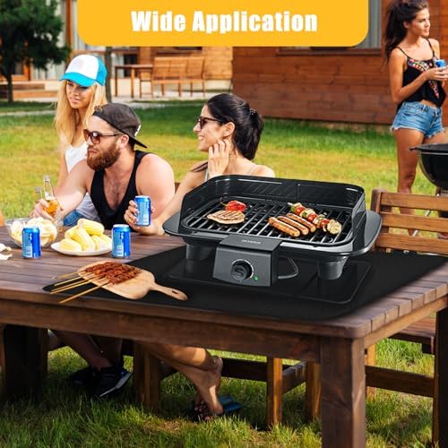 24" x 31" Rectangular Grill Mat, Fire Pit Mat Fireproof Under Grill Mat Oil-Proof Waterproof BBQ Pad for Outdoor Grill Accessories, Heat Resistant Protective Deck and Patio Mat Fire Resistant Pad - Image 4