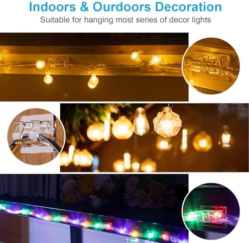 TidyHelper 40 PCS Hooks for Outdoor String Lights & 20 PCS Screw in Hooks - Image 5