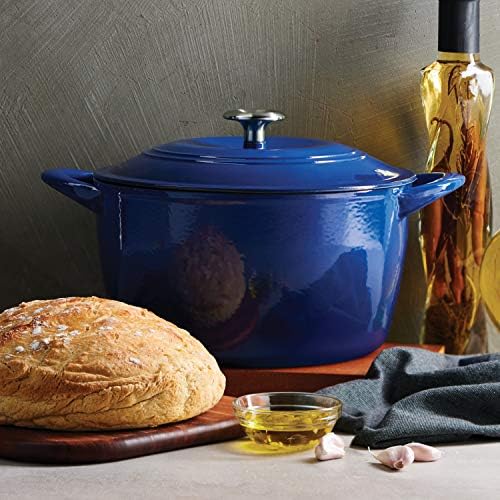 Tramontina Enameled Cast Iron Tall Dutch Oven Pot with Lid, Large 7-quart, Blue - Image 3