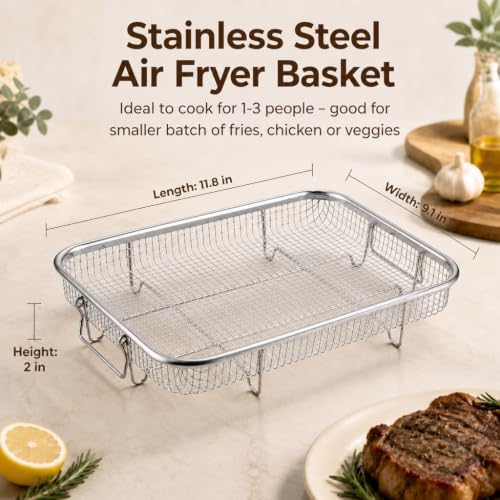 TeamFar 11.8 Inch Air Fryer Basket for Oven, Air Fryer Rack, 1 Piece - Image 2
