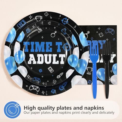 96Pcs Blue and Black 18th Birthday Decorations for Boys Serves 24 - Image 2