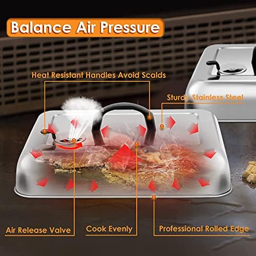 Leonyo Heavy Duty Stainless Steel Griddle Basting Cover Dome, 3 Pack - Image 4