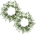 Pinkpum 2 Pack Wreaths for Front Door 20'' Christmas Eucalyptus Wreath, Spring Summer Door Green Wreath for Home Porch Window Wall Farmhouse Home Decor Indoor Outdoor Summer All Seasons by Pinkpum