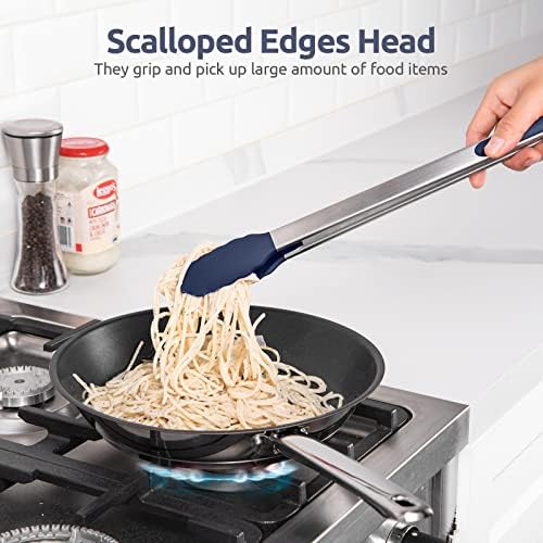 U-Taste Kitchen Tong for Cooking, 600ºF Heat-Resistant, 16in/Midnight Blue - Image 4