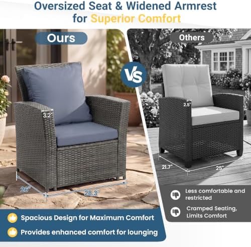 Wisteria Lane 4 Piece Outdoor Wicker Patio Furniture Set for All Weather - Image 4