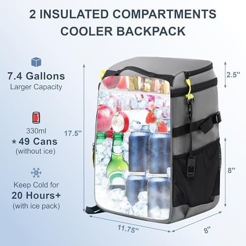 SPARTER Backpack Cooler Insulated 33/49 Can Leakproof Waterproof Bag Beach - Image 2
