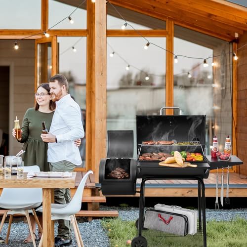 Royal Gourmet CC1830SC Charcoal Grill Offset Smoker with Cover - Image 2