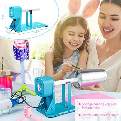 LFSUM Cup Turner Kit for Crafts Tumbler, Tumbler Cup Spinner, Glitter Powder, Epoxy Resin Kit for Beginners with Epoxy and Heat Gun (1X-Blue) - Image 5