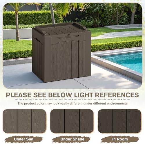 JUMMICO 31 Gallon Resin Deck Box Waterproof Outdoor Storage Boxes 2 Pack - Image 3