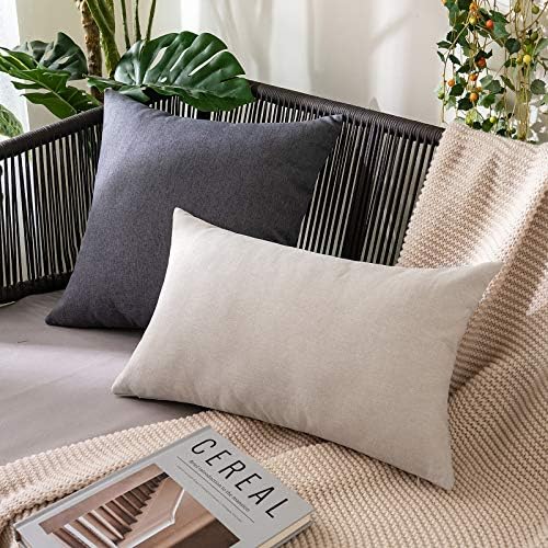 MIULEE Decorative Outdoor Pillow Covers Waterproof 18x18 Dark Grey - Image 3