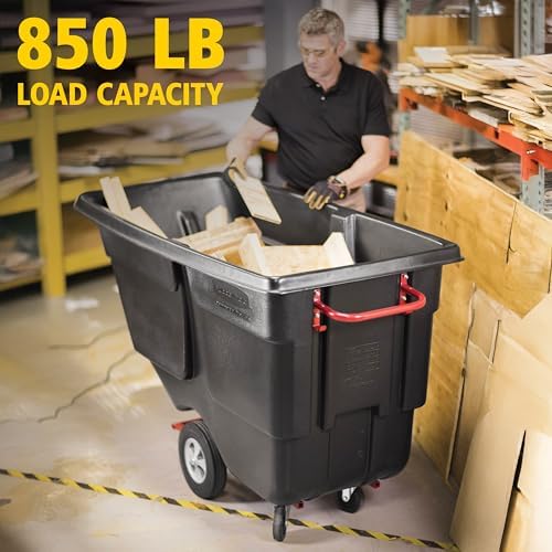Rubbermaid Commercial Products Tilt Truck, 1 Cu Yd, 850lbs Cap, Black - Image 3