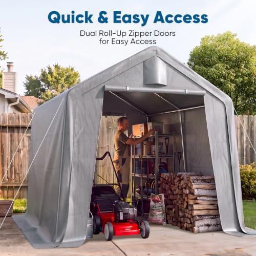 Quictent 10x12FT Storage Shelter Portable Shed with Roll-Up Door&Vents - Image 6