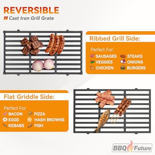 Cast Iron Grill Grate for Blackstone 28 Inch, Perfect Sear Marks & Heat Retention, Durable Steak Cooking Grate for Blackstone 1517 1883 1853 1605 2137 2311 1803 1856 2 Burner Outdoor Grilling - Image 5